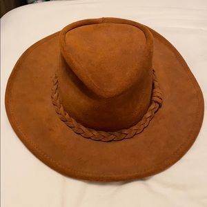 Beautiful genuine leather brim hat